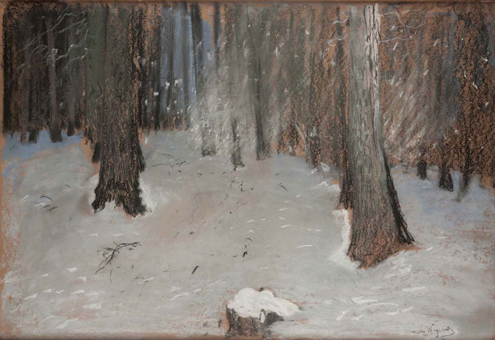 Leon Wyczółkowski las zimą